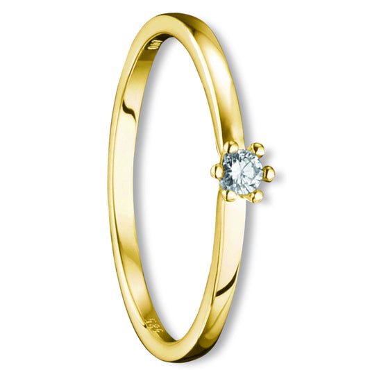 One Element 0.07 ct Brillant Diamant Ring aus 585 Gelbgold
