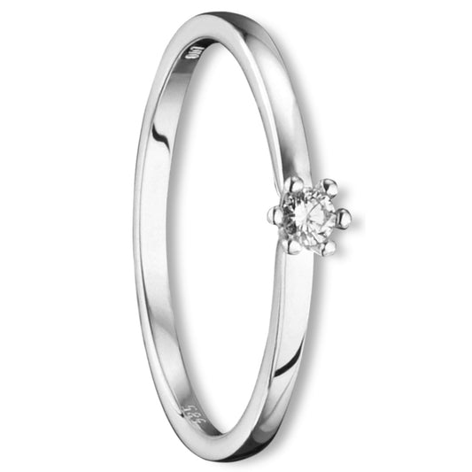 One Element 0.07 ct Brillant Diamant Ring aus 585 Weißgold