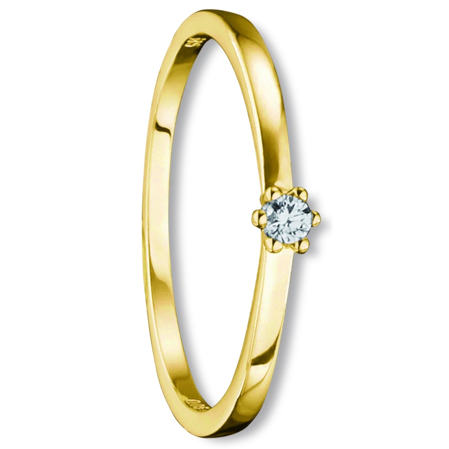 One Element 0.05 ct Brillant Diamant Ring aus 585 Gelbgold