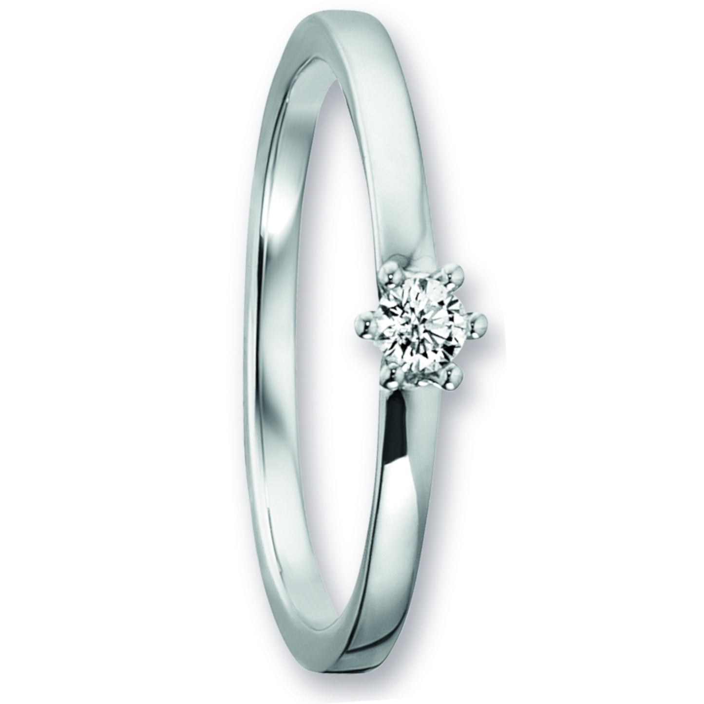 One Element 0.09 ct Brillant Diamant Ring aus 585 Weißgold