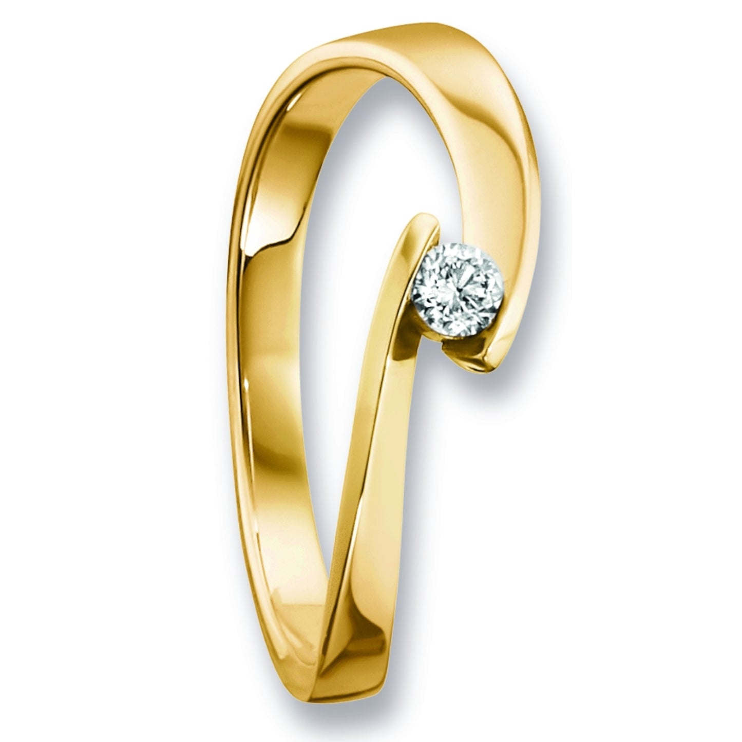 One Element 0.09 ct Brillant Diamant Ring aus 585 Gelbgold