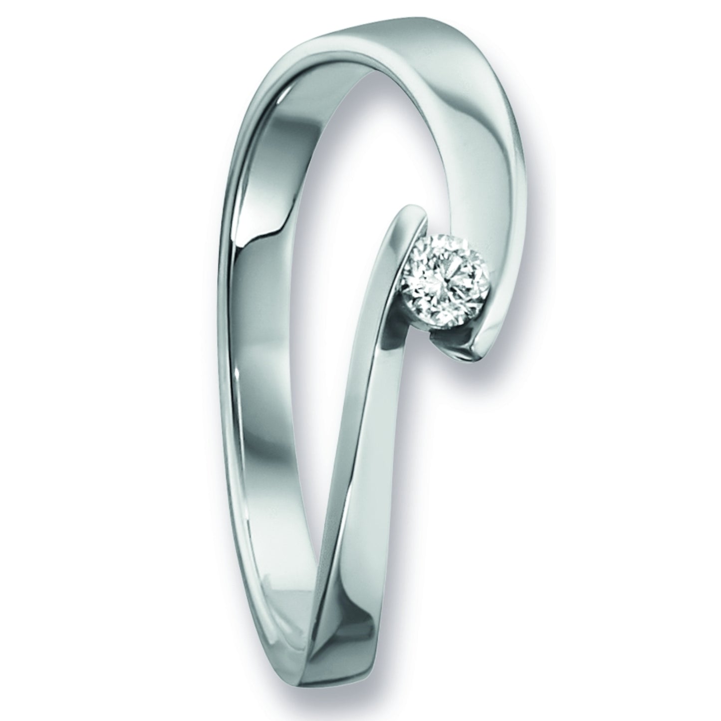 One Element 0.09 ct Brillant Diamant Ring aus 585 Weißgold
