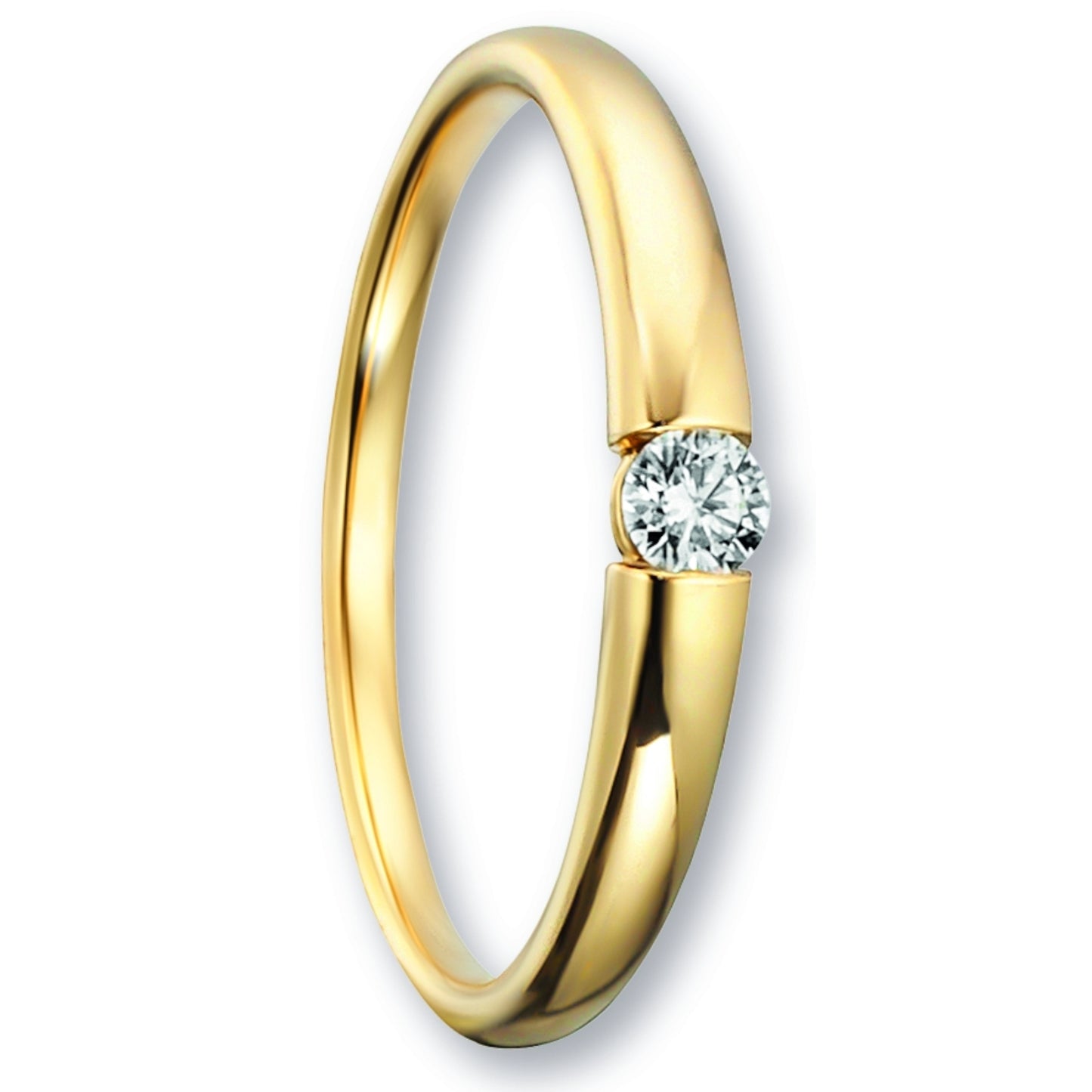 One Element 0.09 ct Brillant Diamant Ring aus 585 Gelbgold