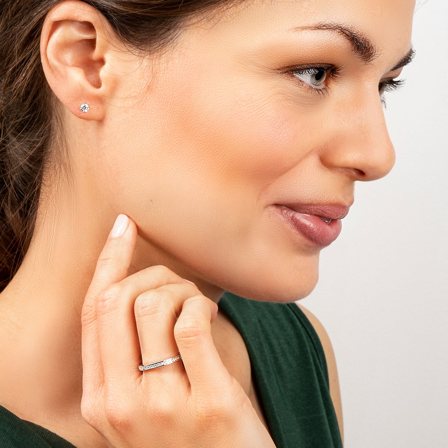 One Element 0.1 ct Brillant Diamant Ring aus 585 Weißgold