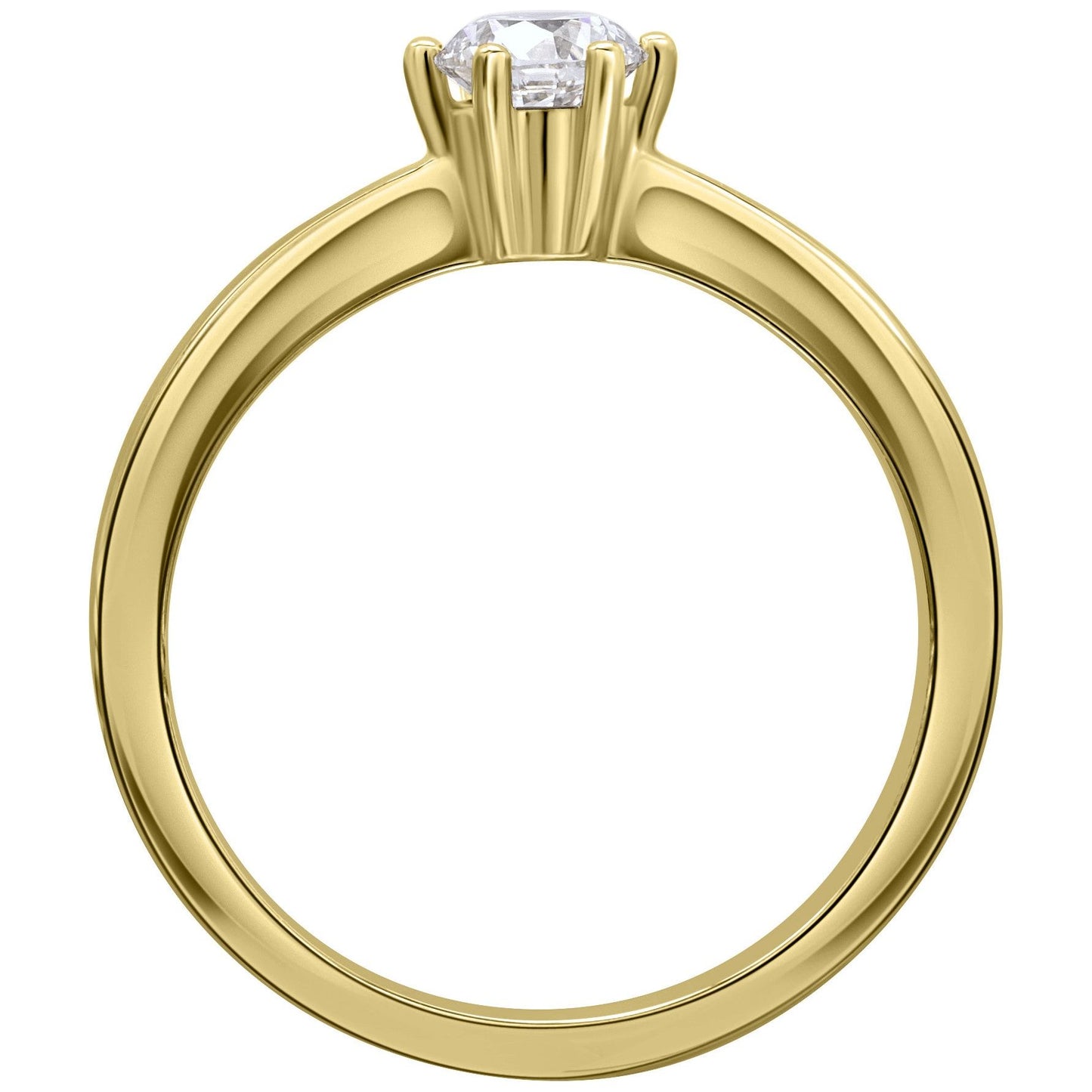 0.1 ct Diamant Brillant Ring aus 750 Gelbgold