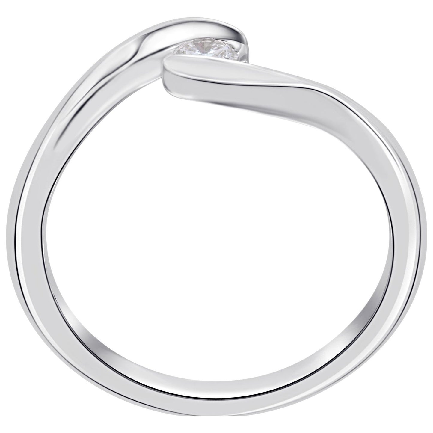 0,20 ct Diamant Brillant Spannfassung Ring aus 750 Weißgold