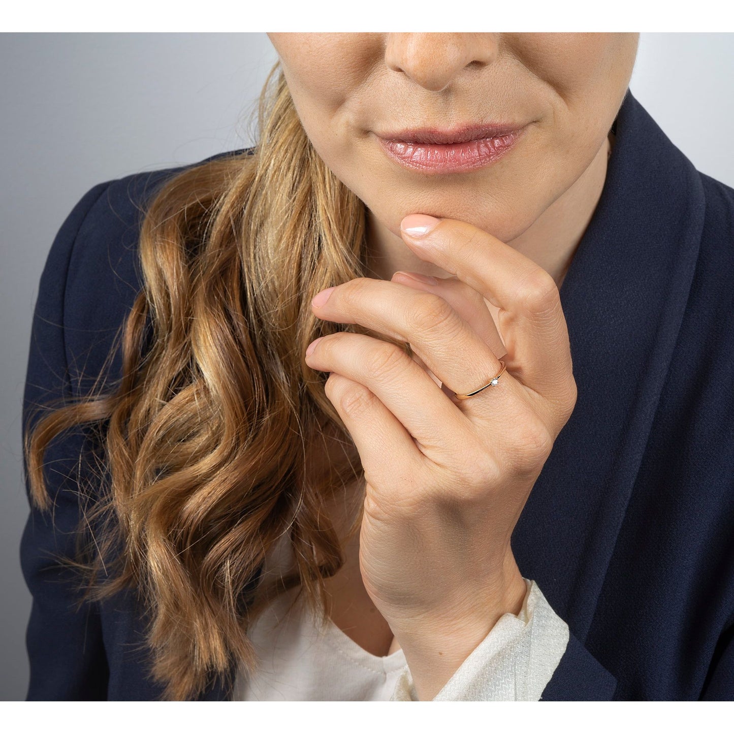 One Element 0,05 ct Brillant Diamant Ring aus 585 Gelbgold