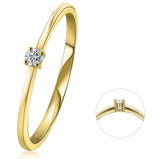 0,05 ct  Diamant Brillant Ring aus 585 Gelbgold