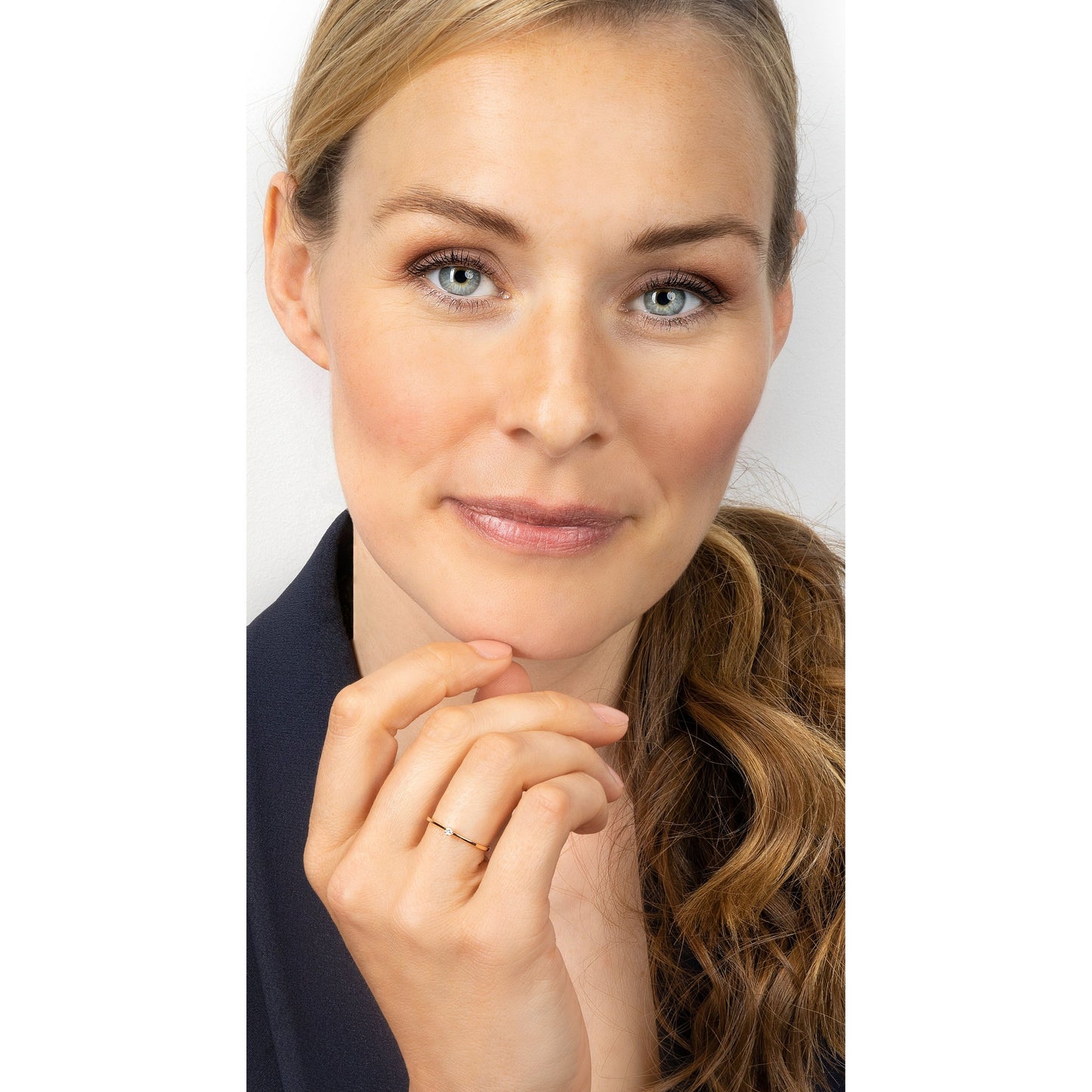 One Element 0,05 ct Brillant Diamant Ring aus 585 Gelbgold