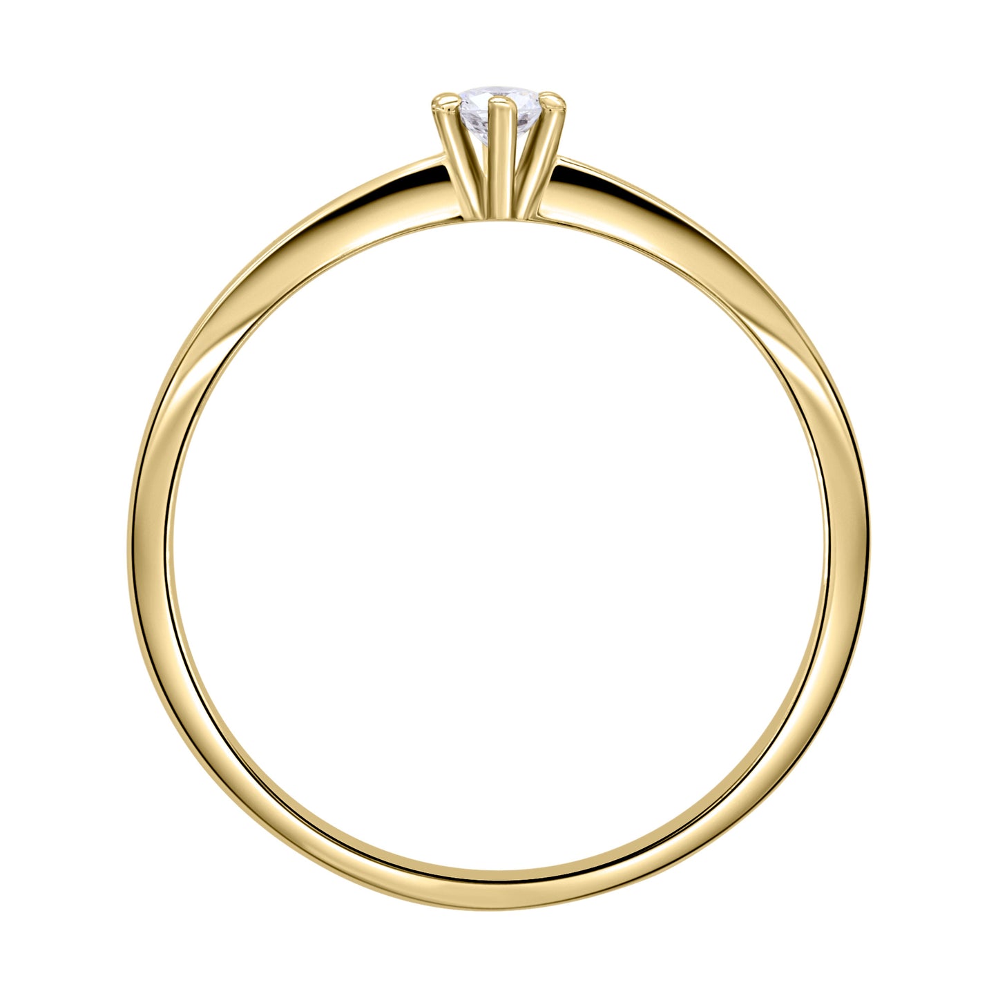 0,03 ct  Diamant Brillant Ring aus 585 Gelbgold