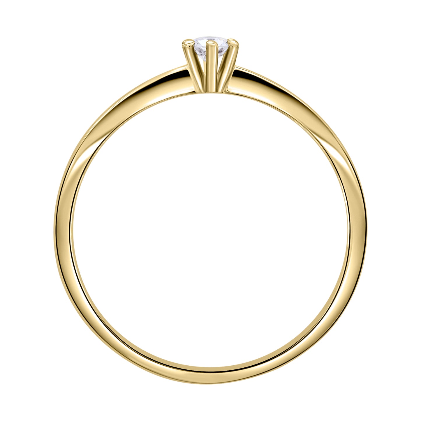 0,08 ct Diamant Brillant Ring aus 585 Gelbgold