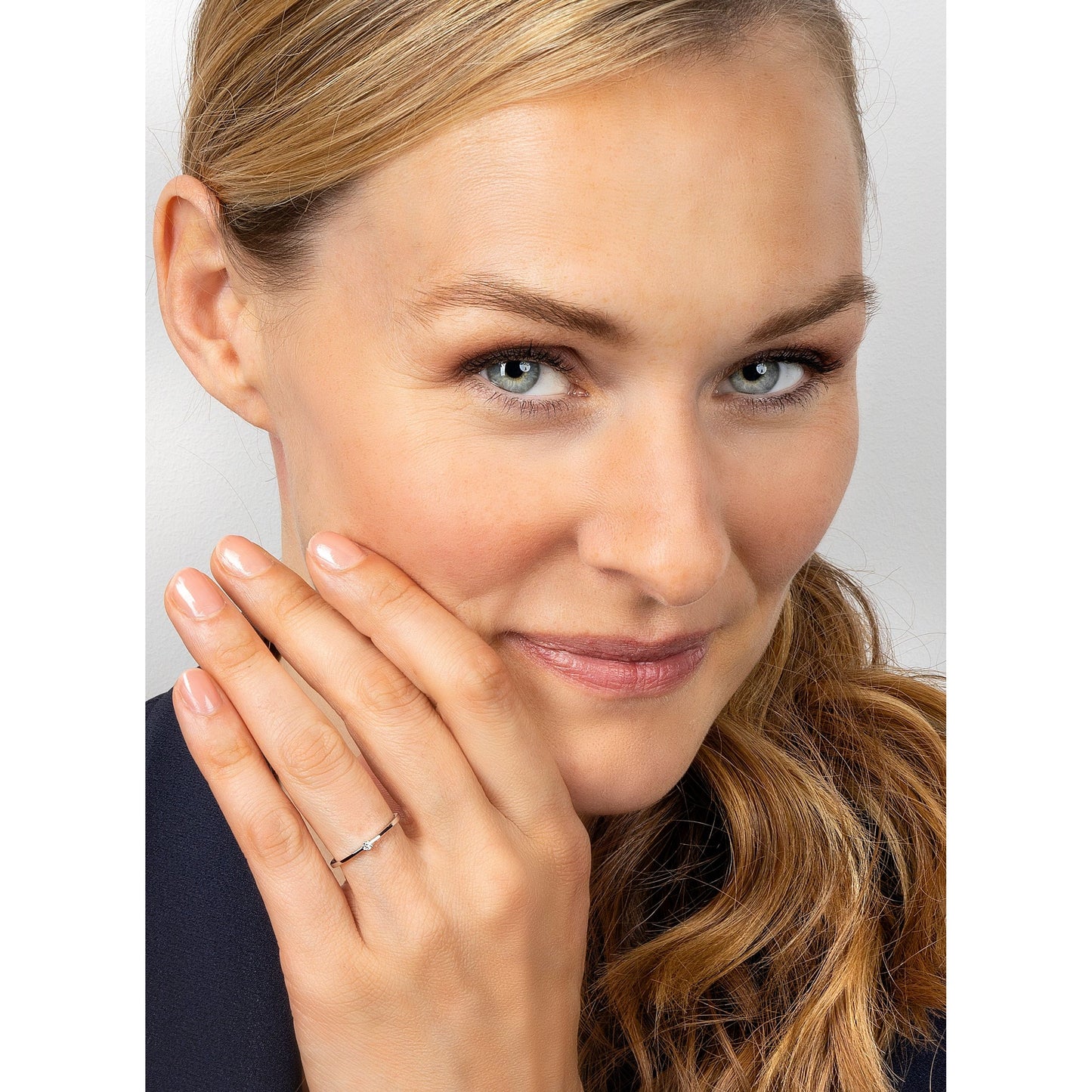 0,03 ct Diamant Brillant Ring aus 585 Weißgold