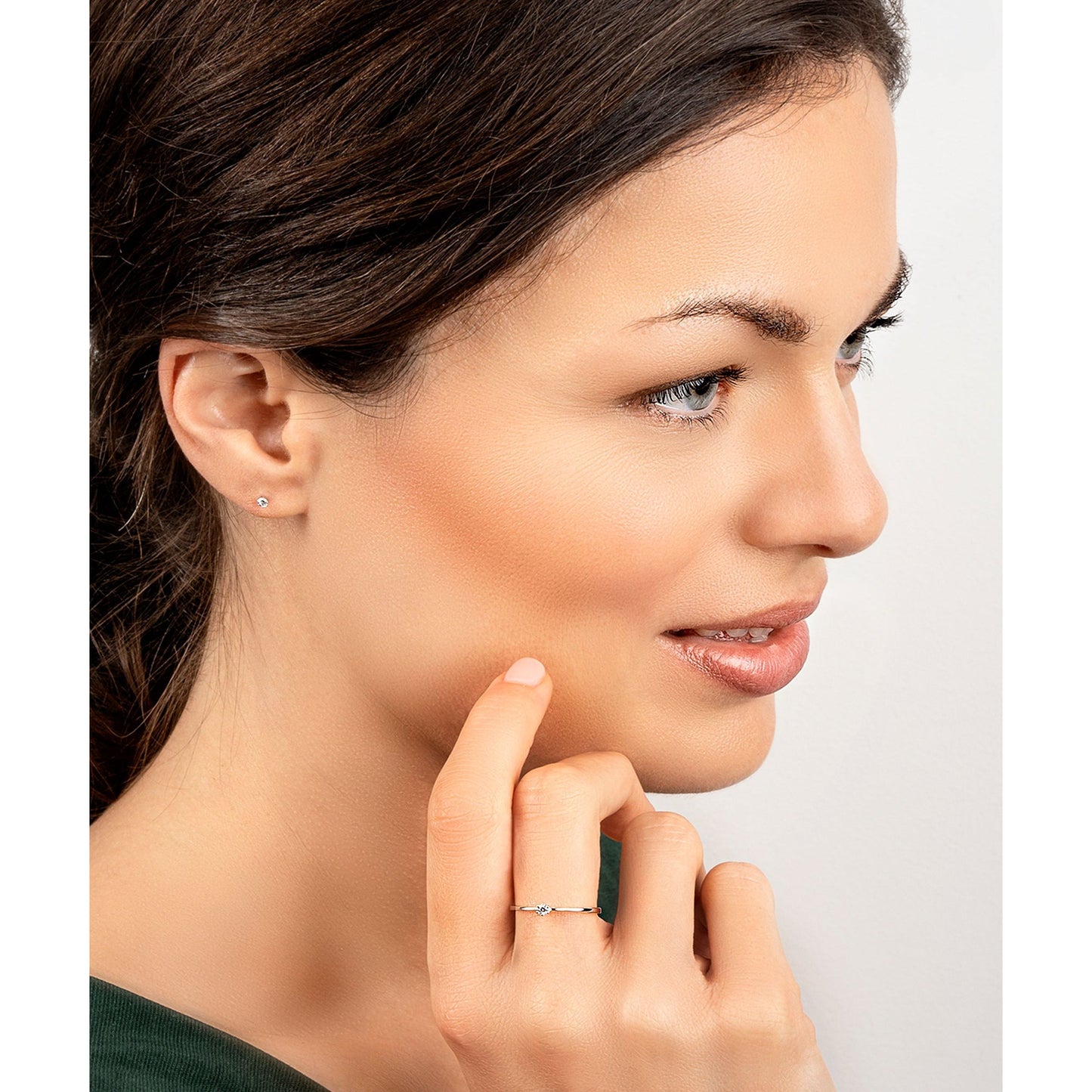 One Element 0,05 ct Brillant Diamant Ring aus 585 Weißgold