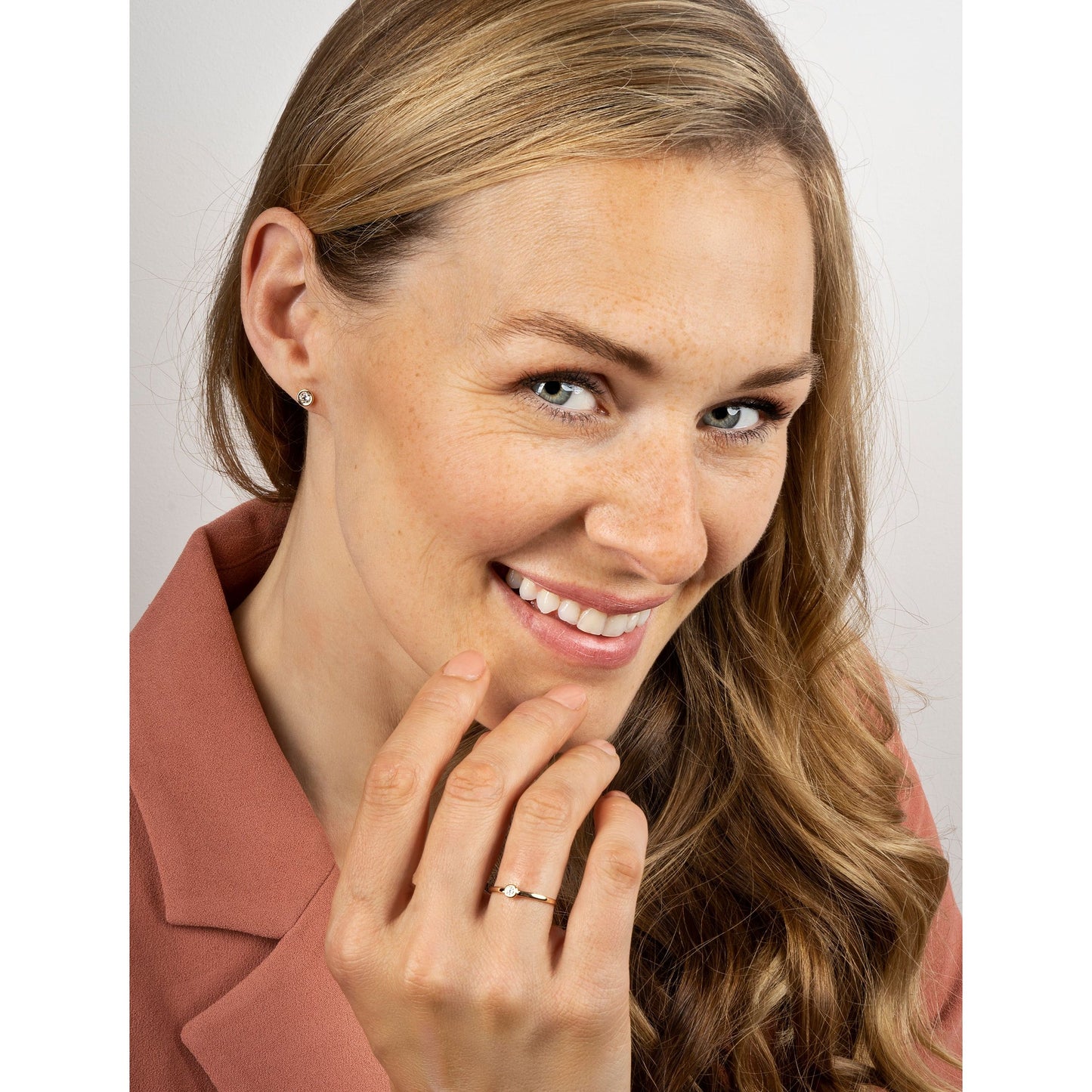 One Element 0,08 ct Brillant Diamant Ring aus 585 Gelbgold