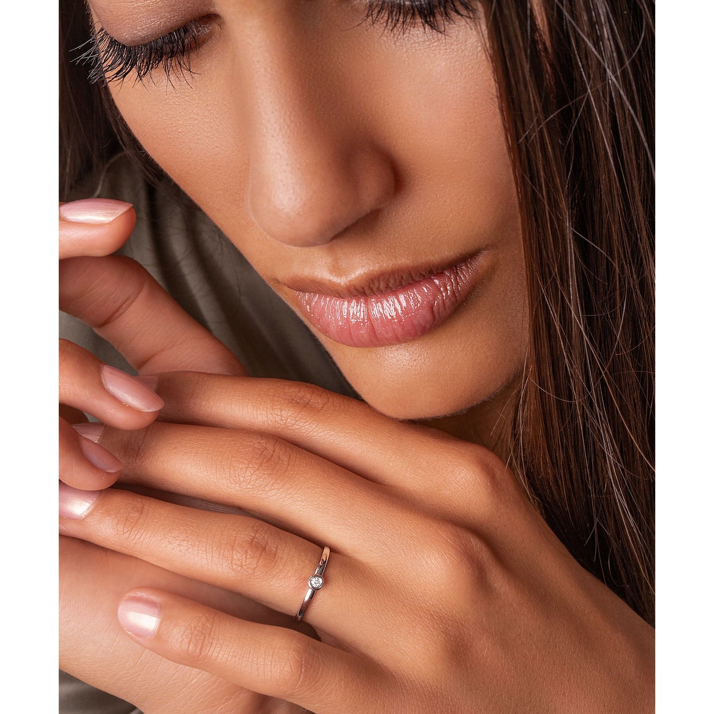 0,08 ct Diamant Brillant Ring aus 585 Weißgold