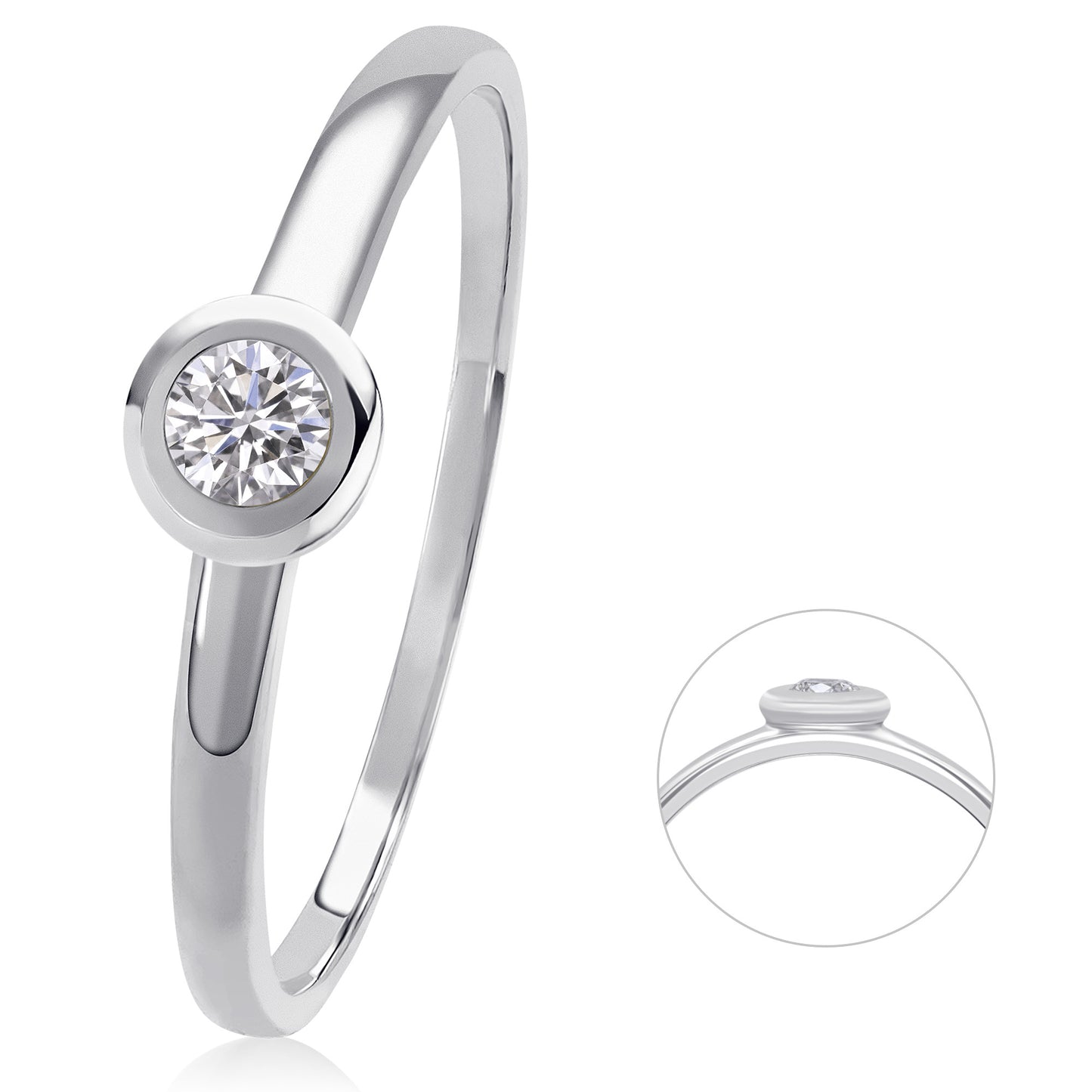 0,08 ct Diamant Brillant Ring aus 585 Weißgold