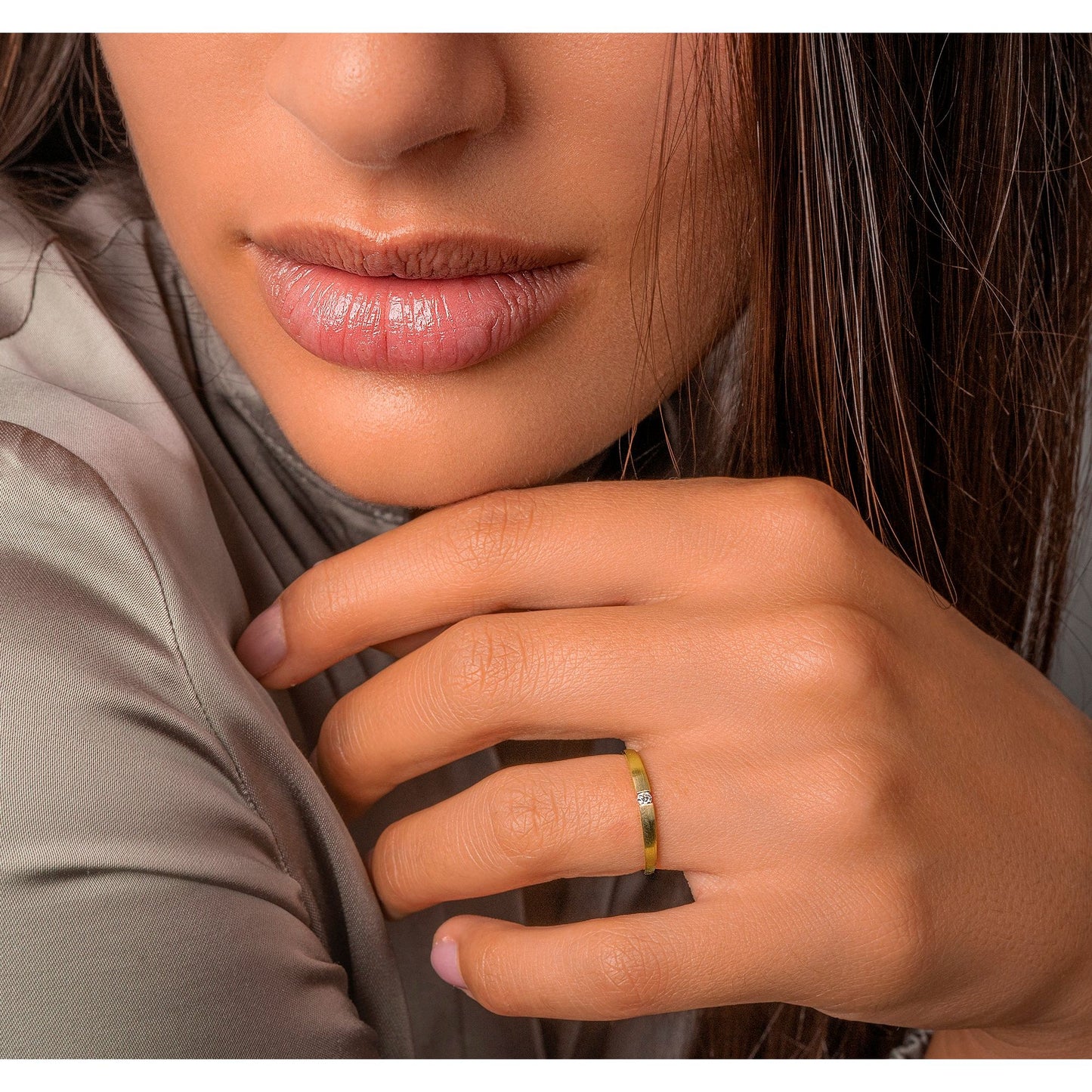 0,03 ct Diamant Brillant Ring aus 585 Gelbgold