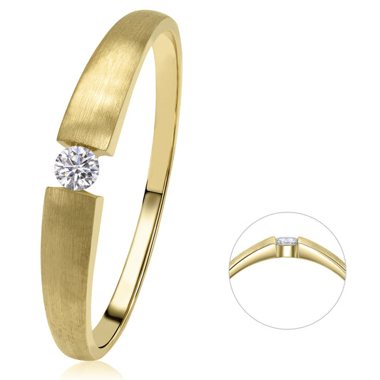 0,07 ct  Diamant Brillant Ring aus 585 Gelbgold