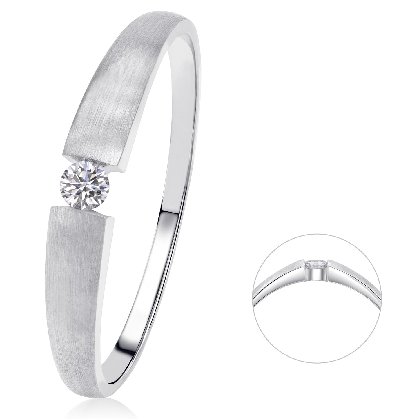 0,07 ct Diamant Brillant Ring aus 585 Weißgold