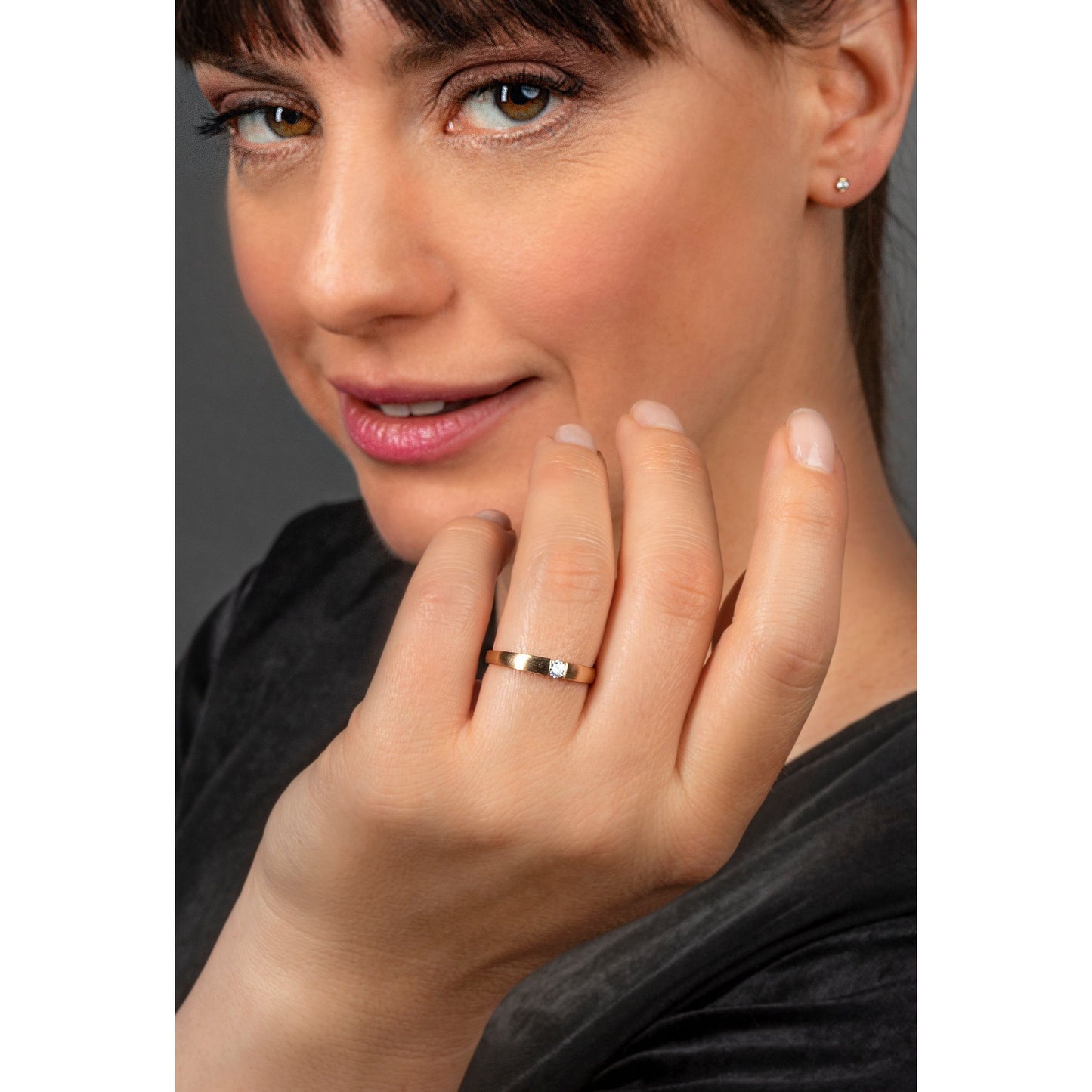 One Element 0,07 ct Brillant Diamant Ring aus 585 Gelbgold