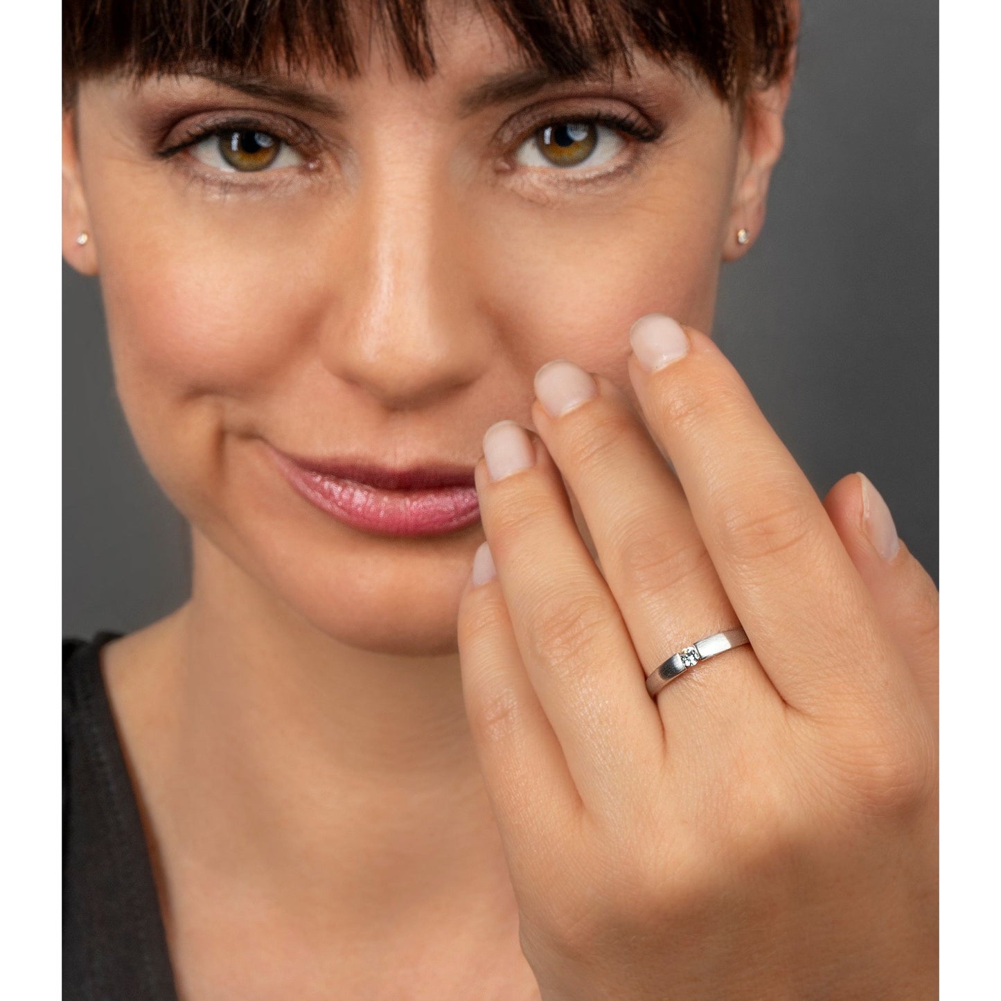 One Element 0,10 ct Brillant Diamant Ring aus 585 Weißgold