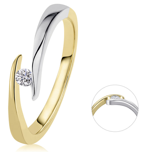 0,05 ct  Diamant Brillant Spannfassung Ring aus 585 Gelbgold