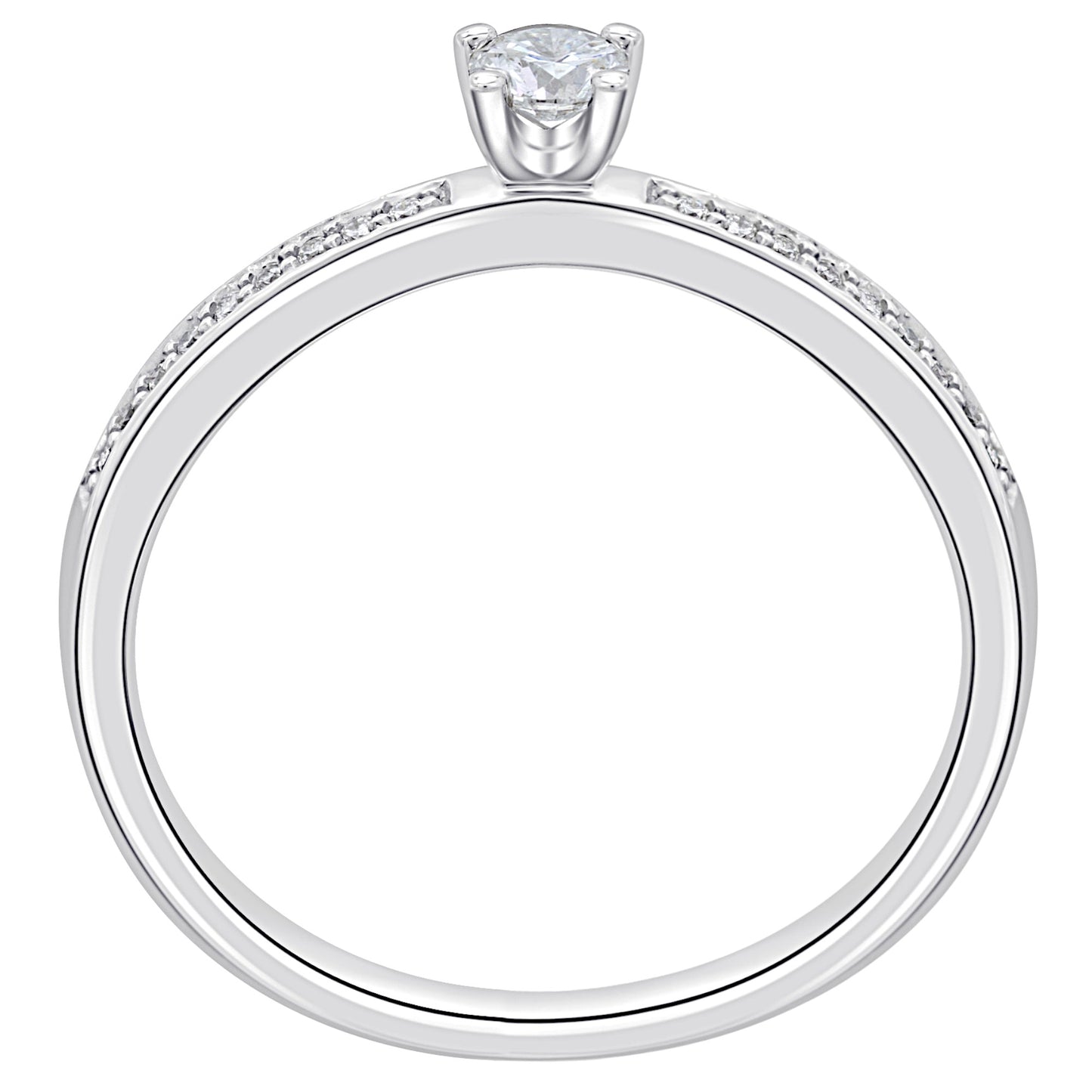 0,20 ct Diamant Brillant Memoire mit Center Ring aus 585 Weißgold