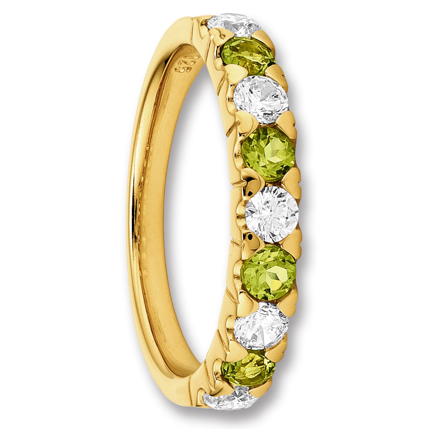 One Element Zirkonia & Peridot Ring aus 925 Silber