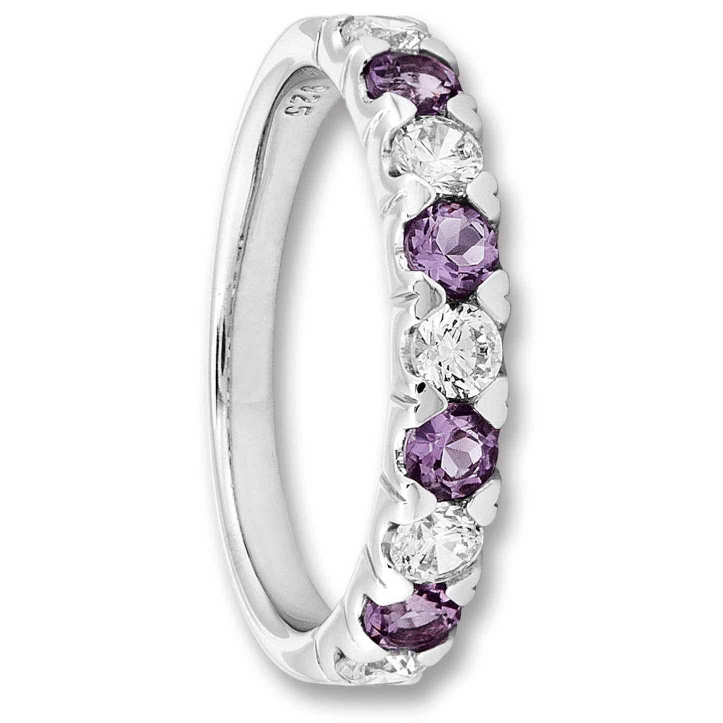 One Element Zirkonia & Amethyst Ring aus 925 Silber