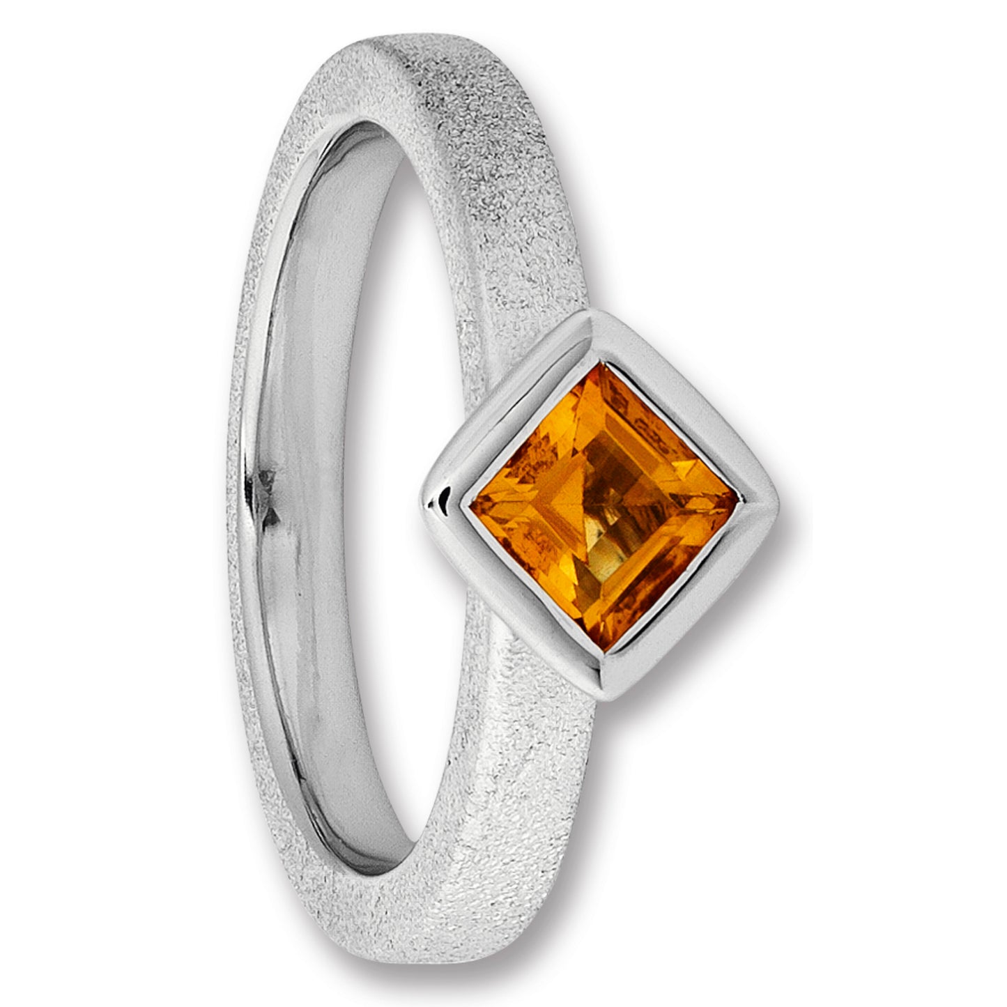 One Element Citrin Ring aus 925 Silber