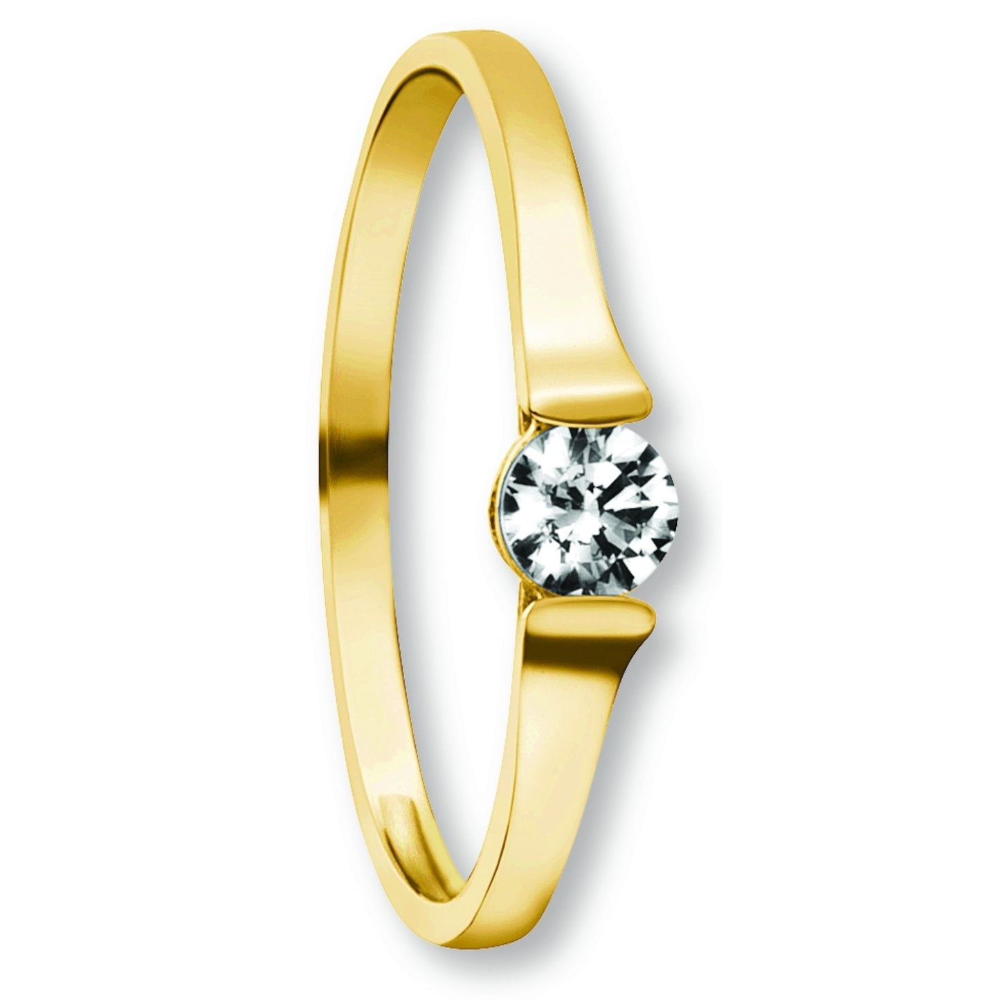 One Element Zirkonia Ring aus 333 Gelbgold