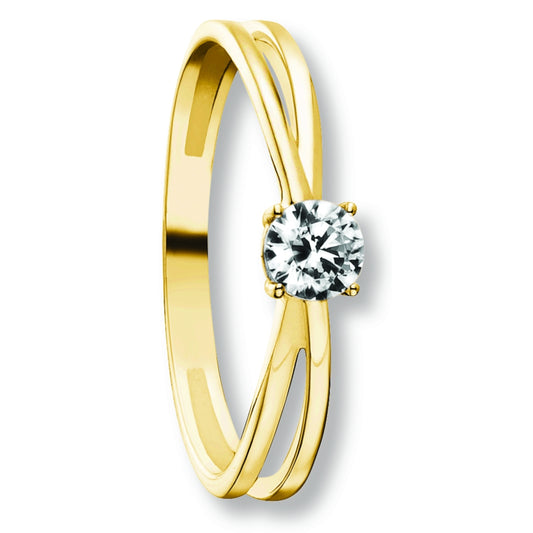 One Element  Zirkonia Ring aus 333 Gelbgold