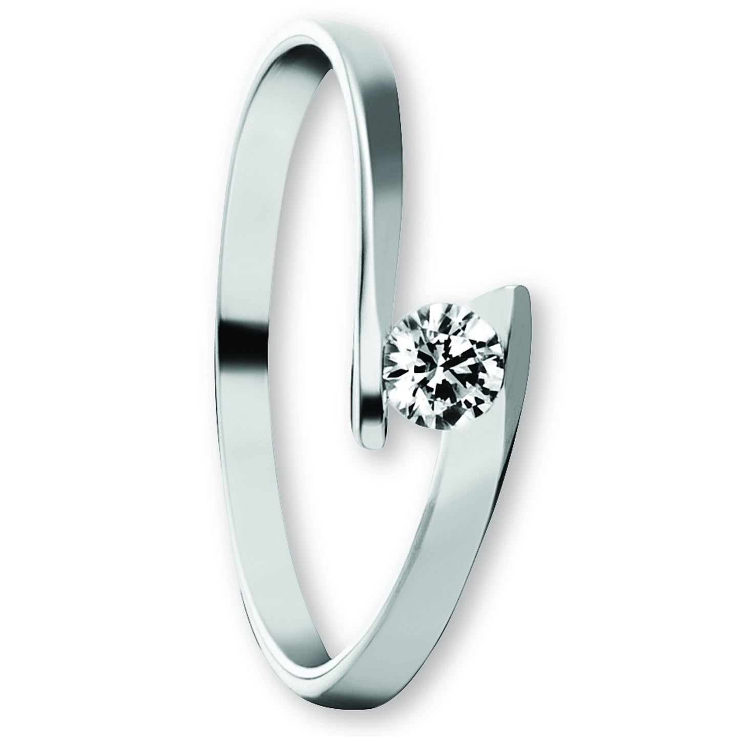 One Element Zirkonia Ring aus 333 Weißgold