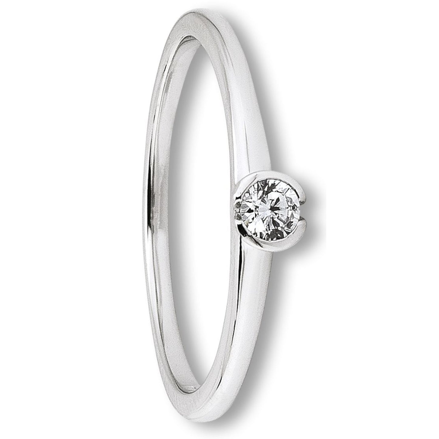 One Element Zirkonia Ring aus 333 Weißgold