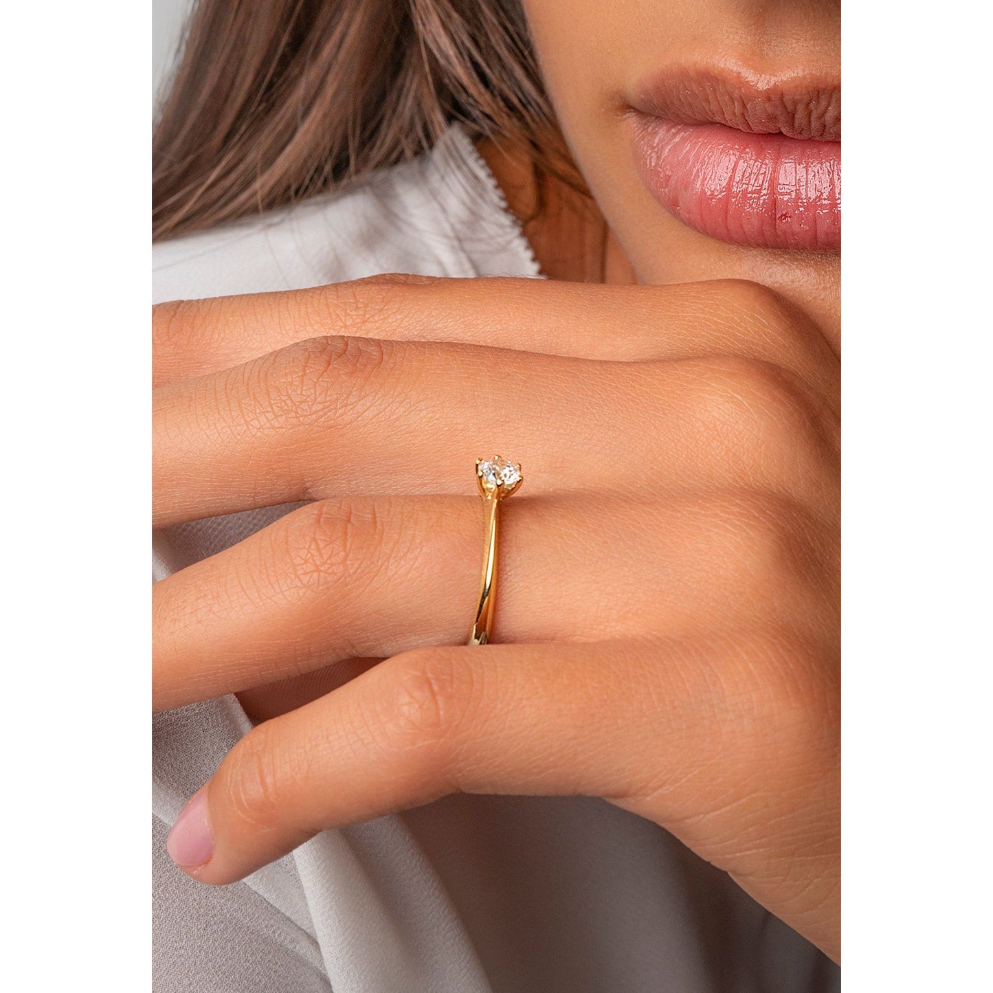 Zirkonia Ring aus 333 Gelbgold