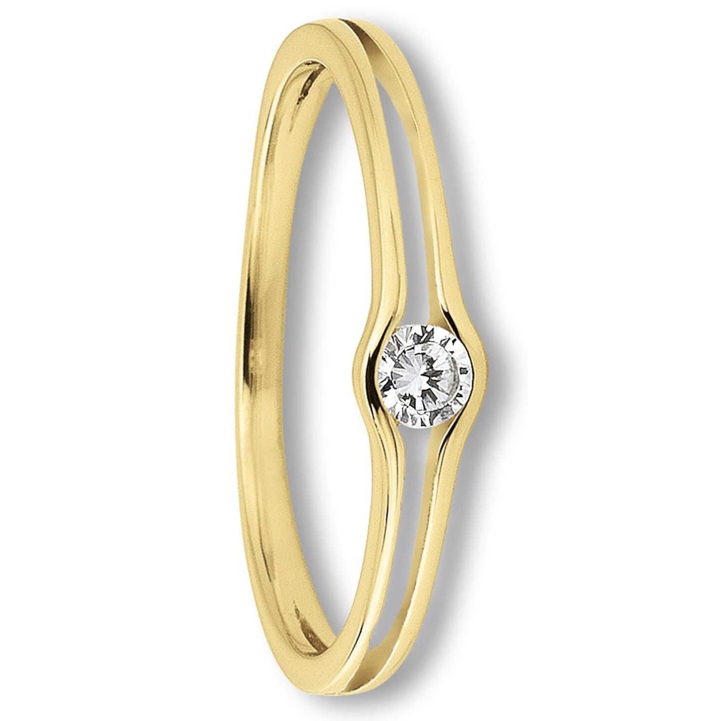 One Element Zirkonia Ring aus 333 Gelbgold