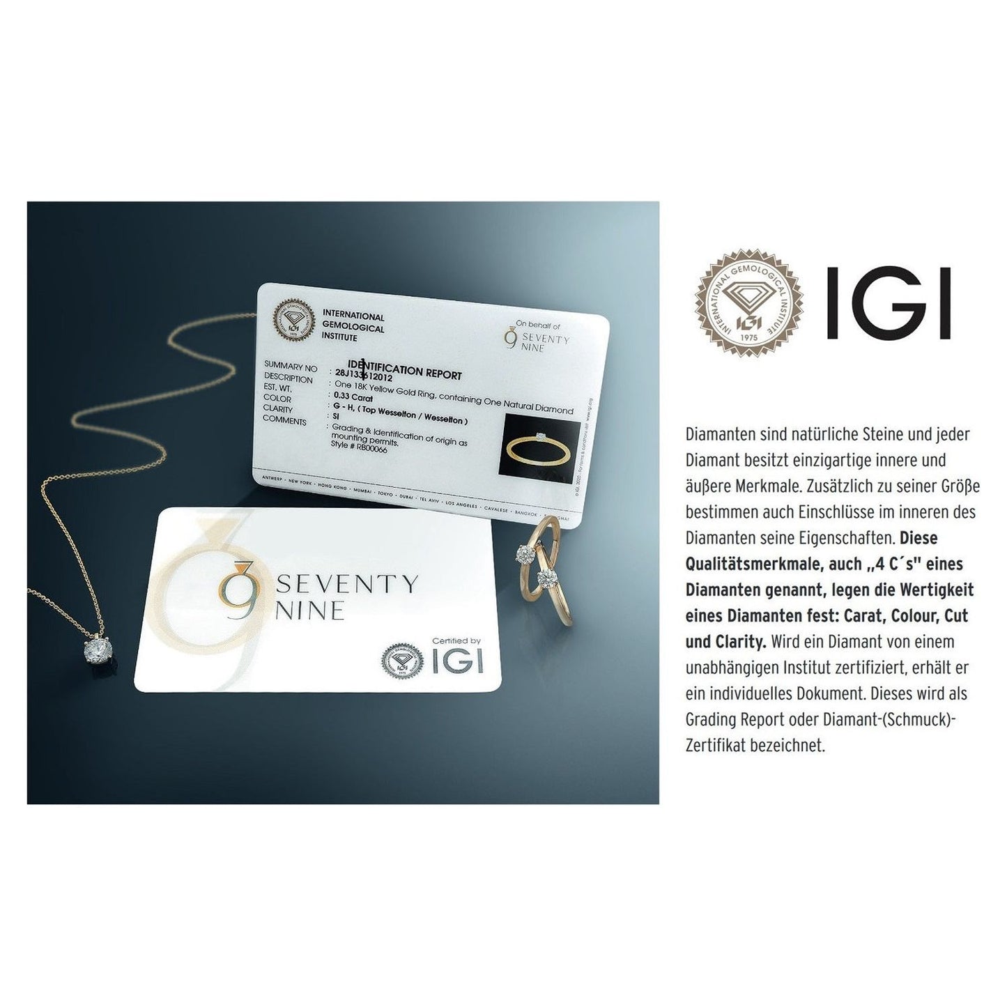 One Element 0.3 ct Diamant Brillant Zarge Anhänger aus 750 Weißgold