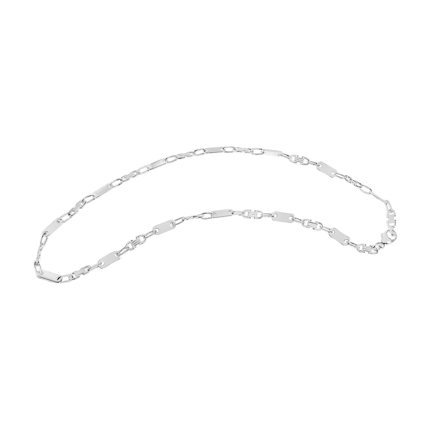 Herren Halskette – Plattenkette aus 925 Silber 60 cm