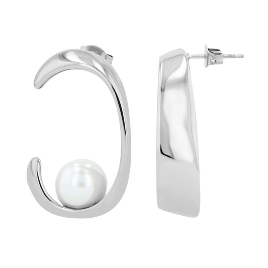 Damen Ohrringe aus Edelstahl mit Perle