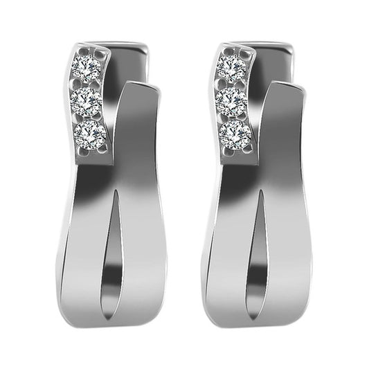 Damen Ohrringe – Klappcreole aus 925 Silber mit Zirkonia