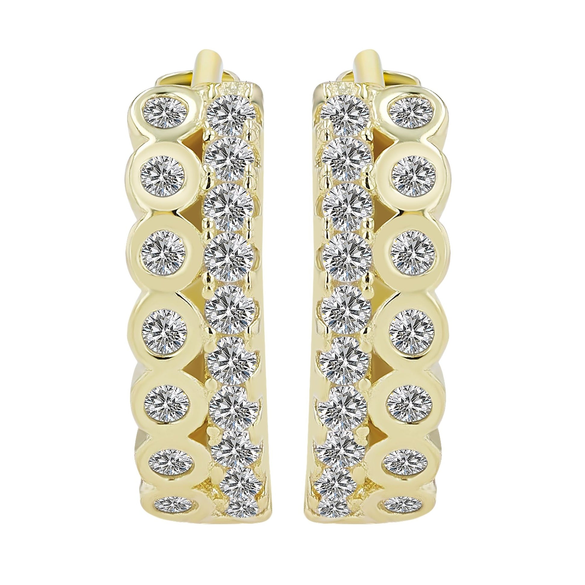 Damen Ohrringe – Klappcreole aus 925 Silber mit Zirkonia