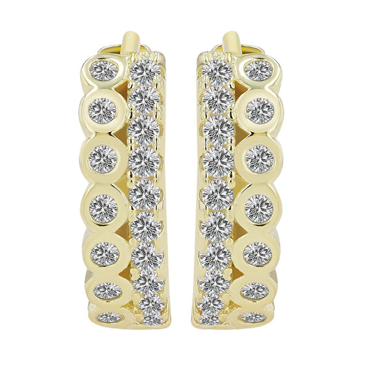 Damen Ohrringe – Klappcreole aus 925 Silber mit Zirkonia