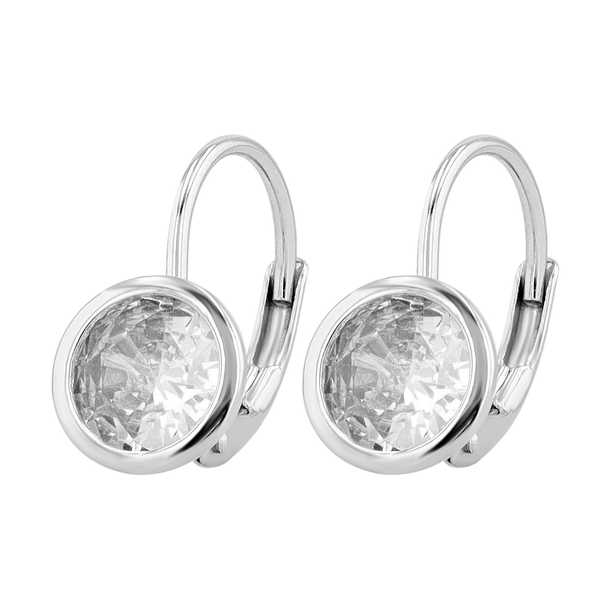 Damen Ohrringe – Klappcreole aus 925 Silber mit Zirkonia