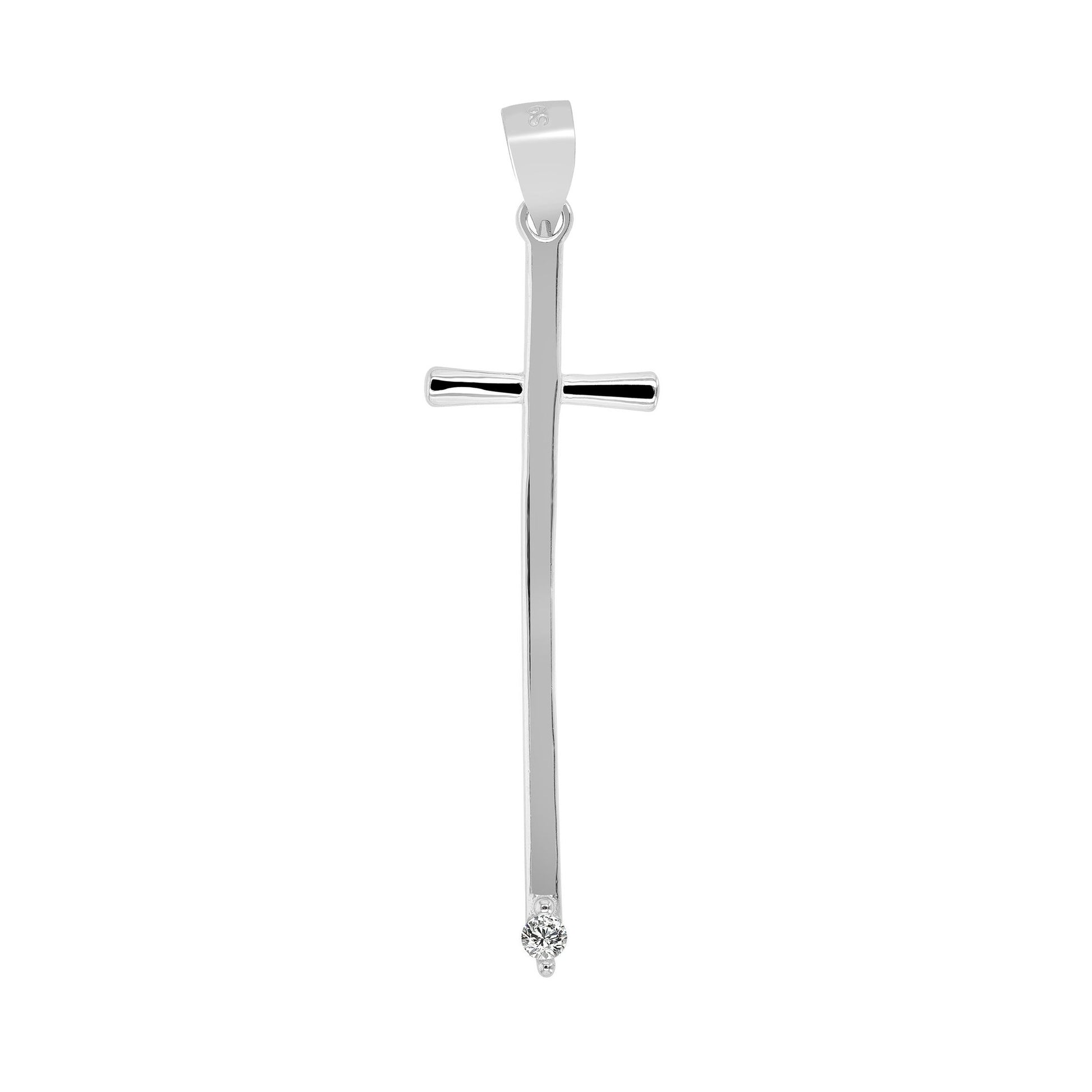 Damen Anhänger – Kreuz Kreuzanhänger aus 925 Silber mit Zirkonia