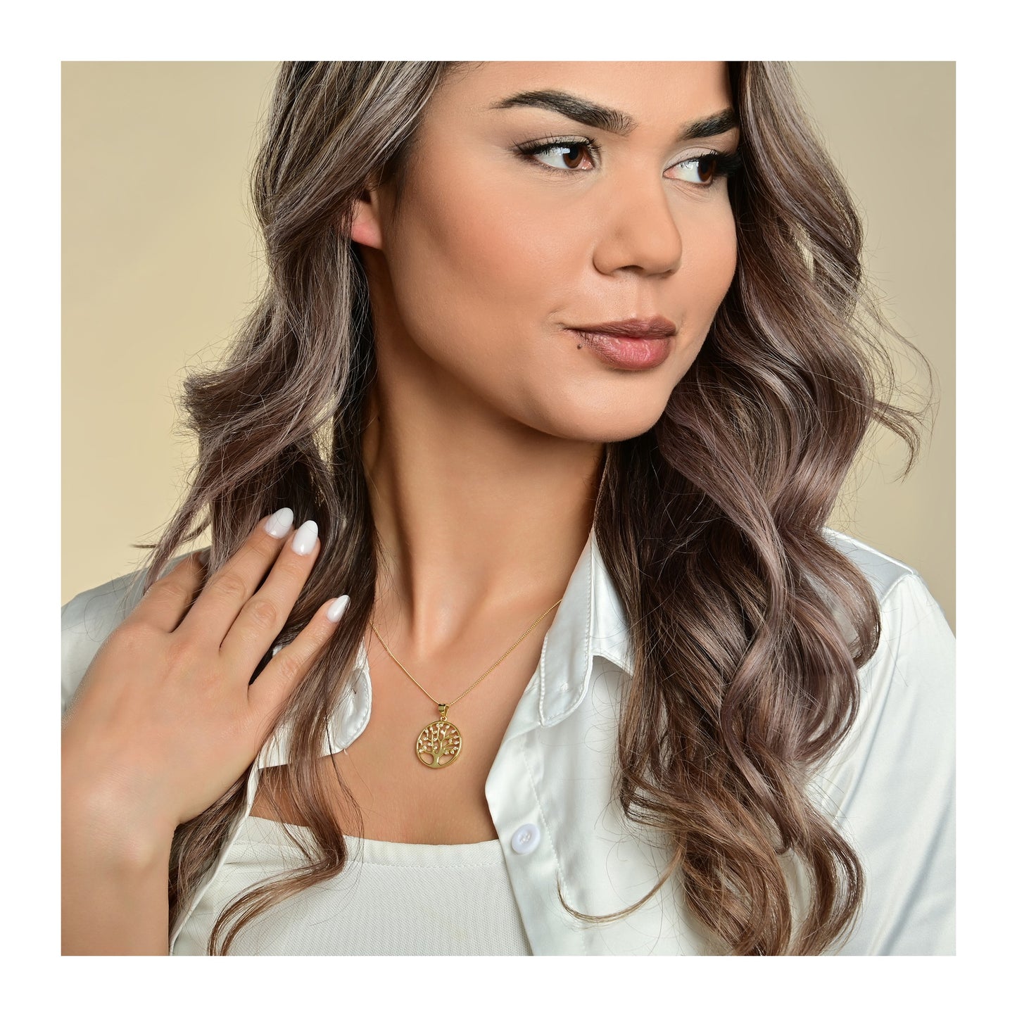 Damen Anhänger – Lebensbaumanhänger aus 925 Silber mit Zirkonia