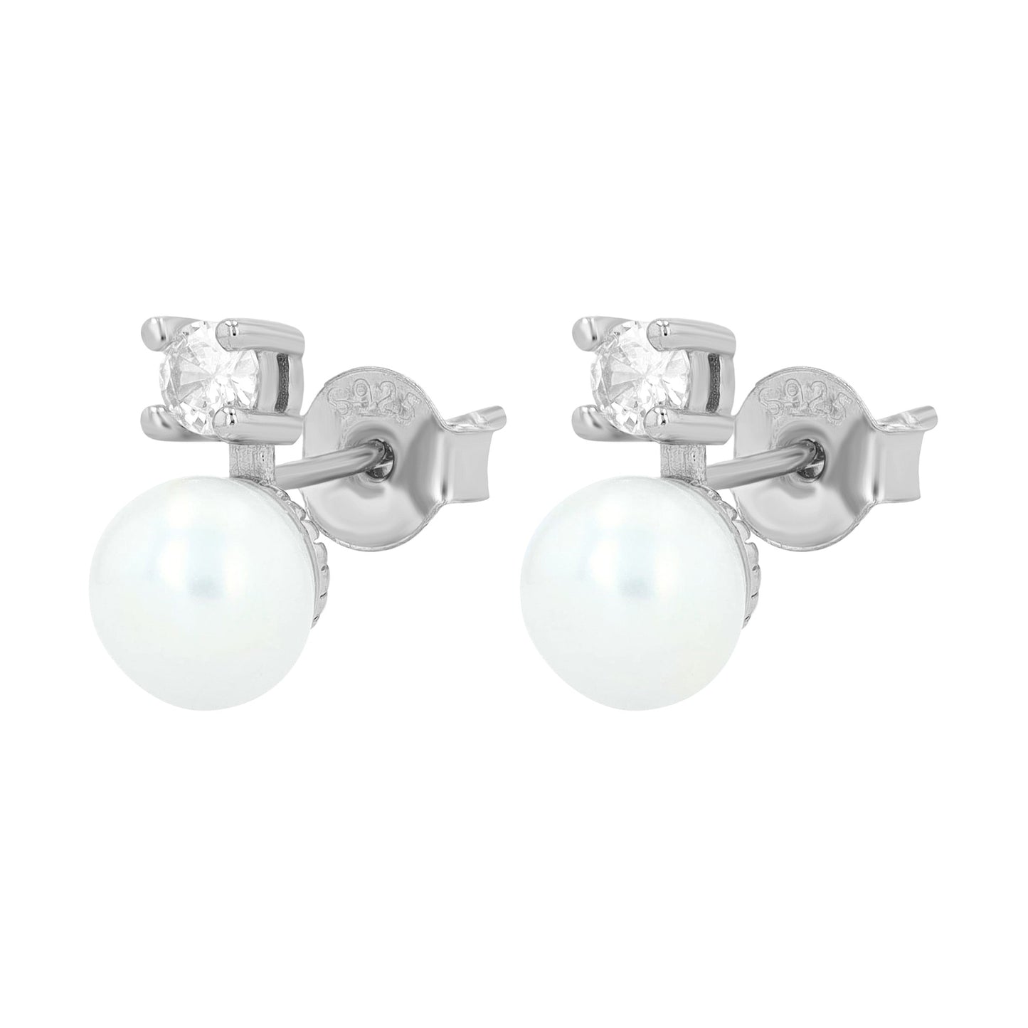 Damen Ohrringe – Ohrstecker aus 925 Silber mit Süßwasserperle