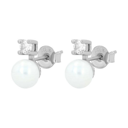 Damen Ohrringe – Ohrstecker aus 925 Silber mit Süßwasserperle