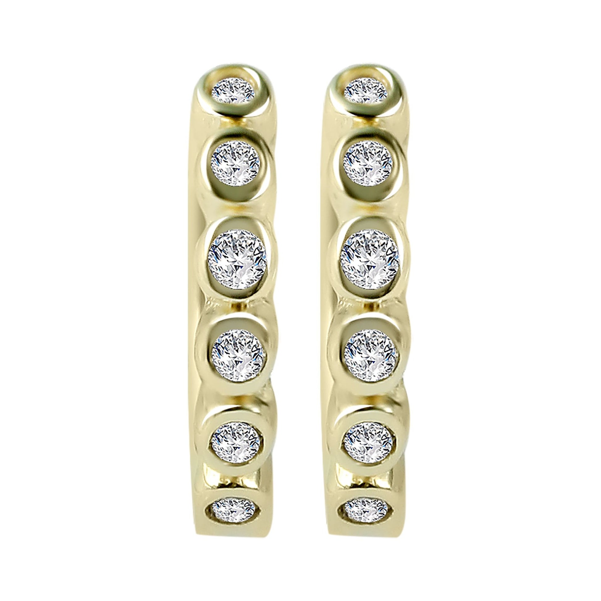 Damen Ohrringe – Klappcreole aus 333 Gold mit Zirkonia