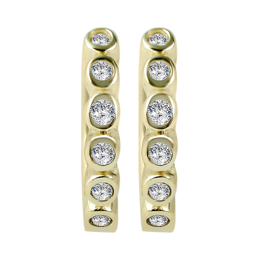 Damen Ohrringe – Klappcreole aus 333 Gold mit Zirkonia
