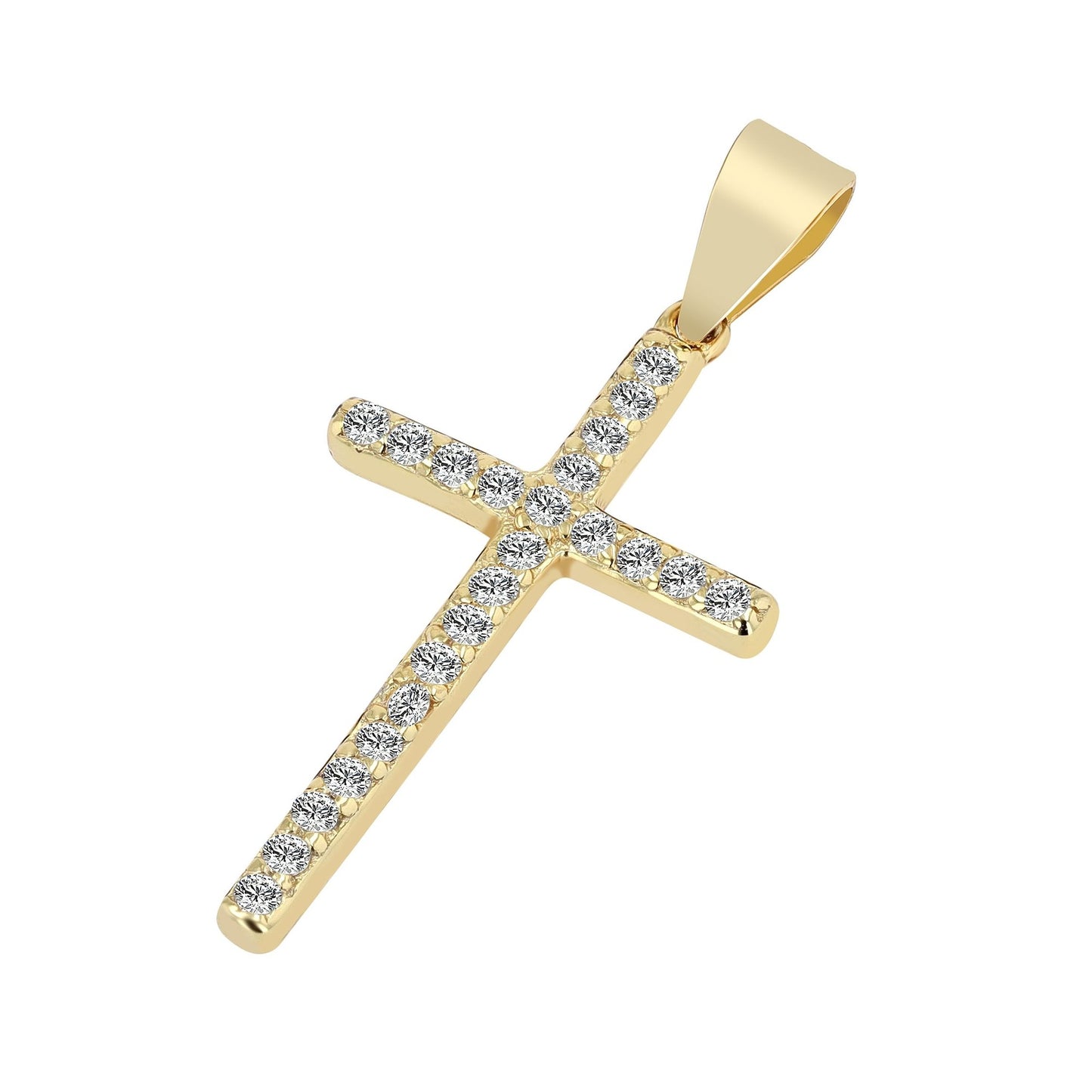 Damen Anhänger – Kreuzanhänger aus 925 Silber mit Zirkonia